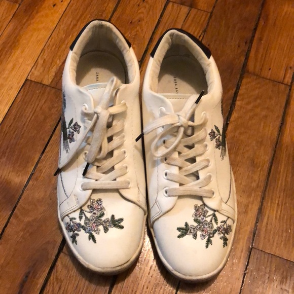 Zara white embroidered sneakers - Picture 3 of 5